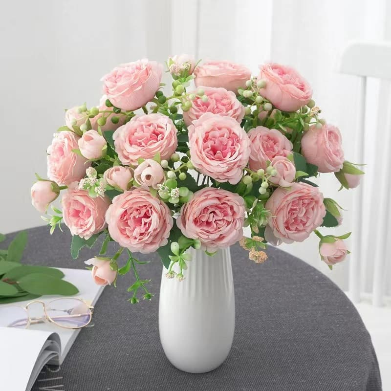 Decoração de casa de fantasia de rosas artificiais--0631