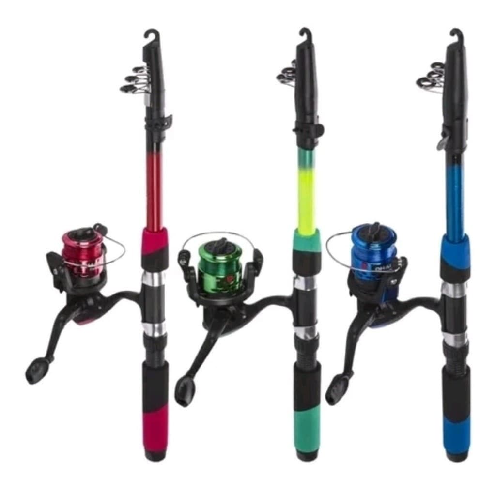Kit De Pesca Triplo Vara + Molinete C/ Linha Barato Promoçâo