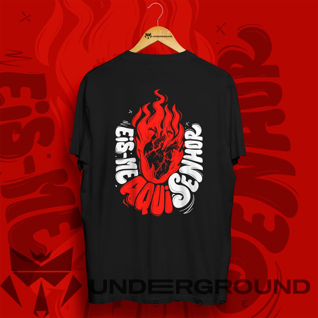 Camiseta T-Shirt Cristã "Eis Me aqui Senhor" 2025 Camisa Masculina Feminina Streetwear Blusa Cristã