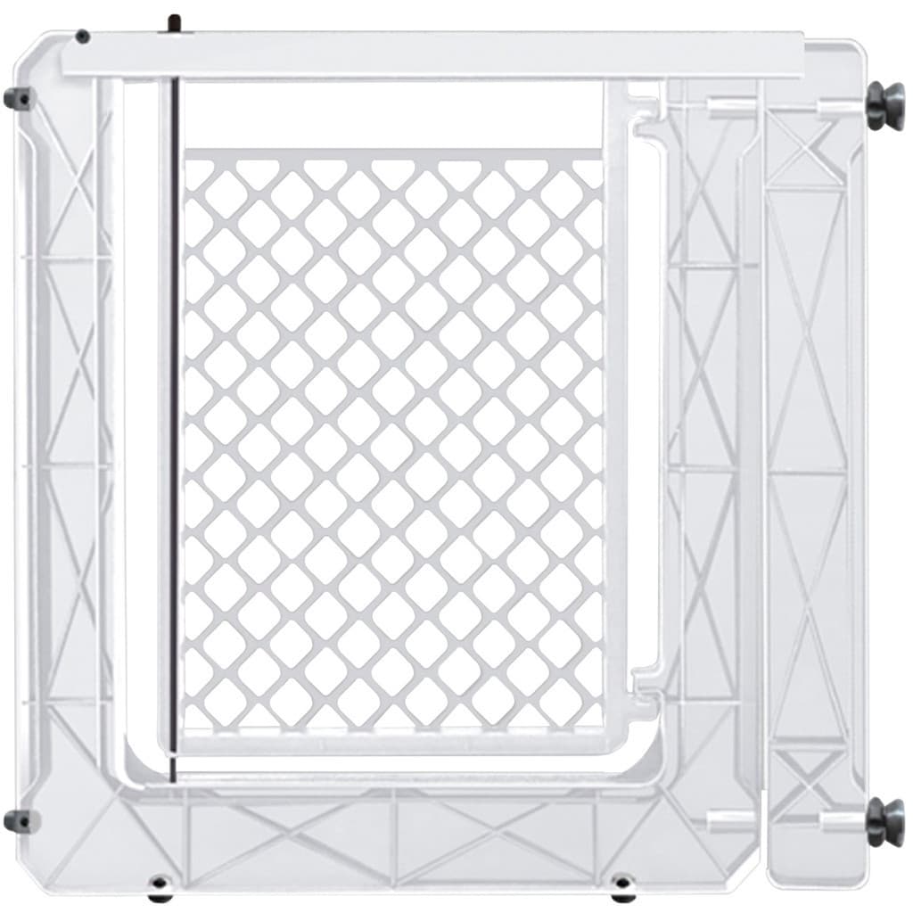 Portinha Porta Portão Grade + Extensor Cachorro Cães Borboletas Plástico Branco Furacão Pet