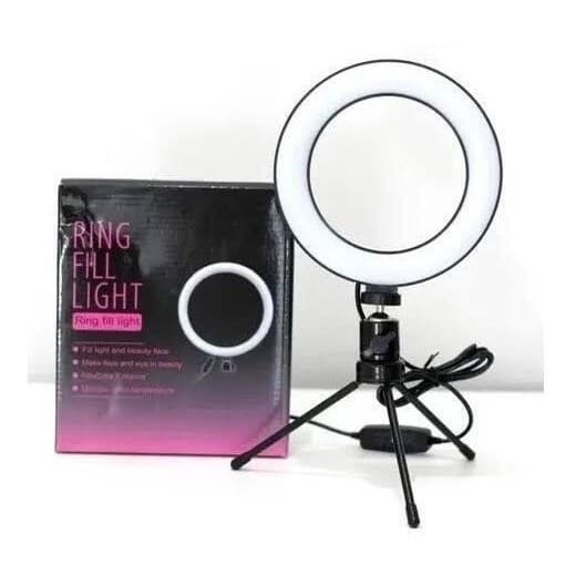 Ring Light De Mesa Led Tripé 8 Polegadas Com Suporte Celular Alta Qualidade