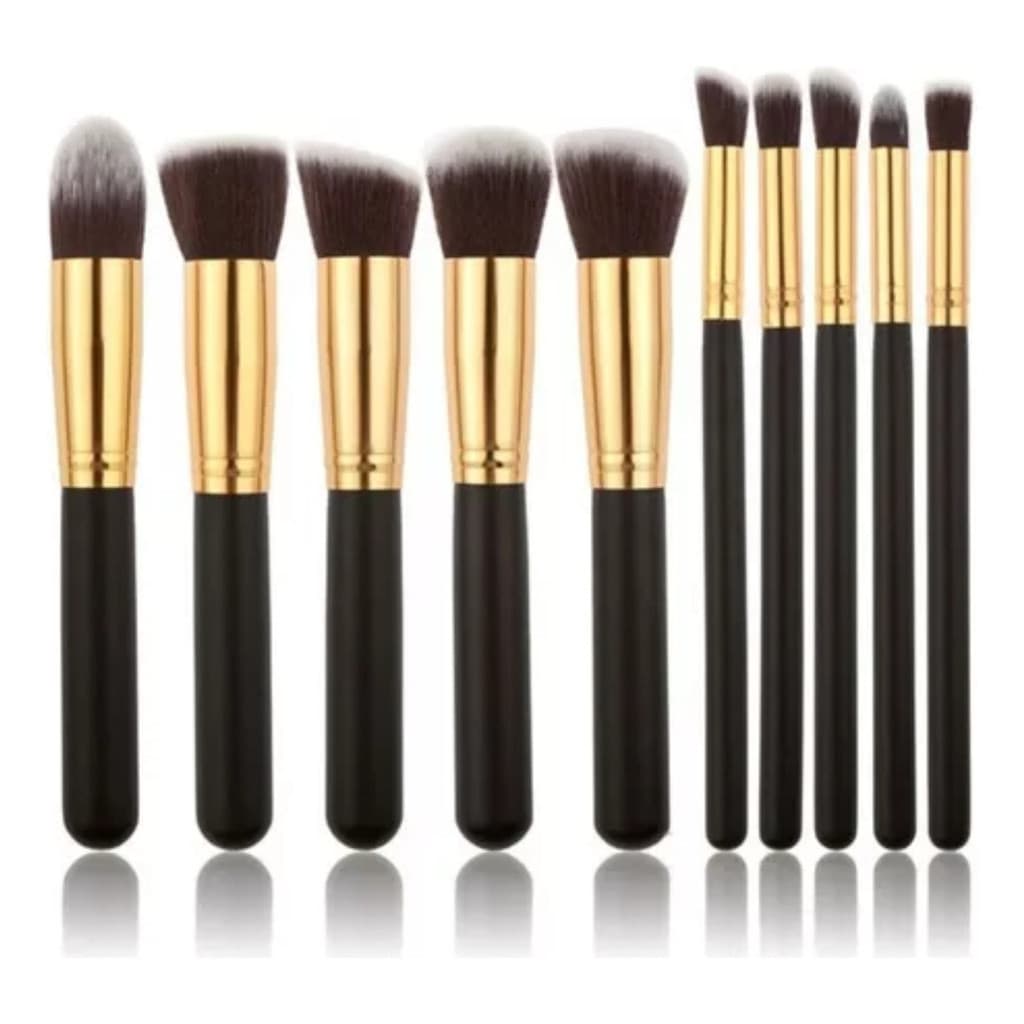 Kit De 10 Pincéis Kabuki Para Maquiagem Profissional Beauty