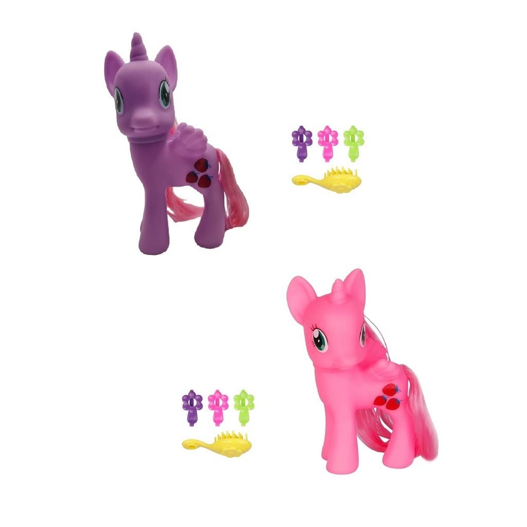 Brinquedo Poney Unicórnio Unibaby  com Acessórios Pentear