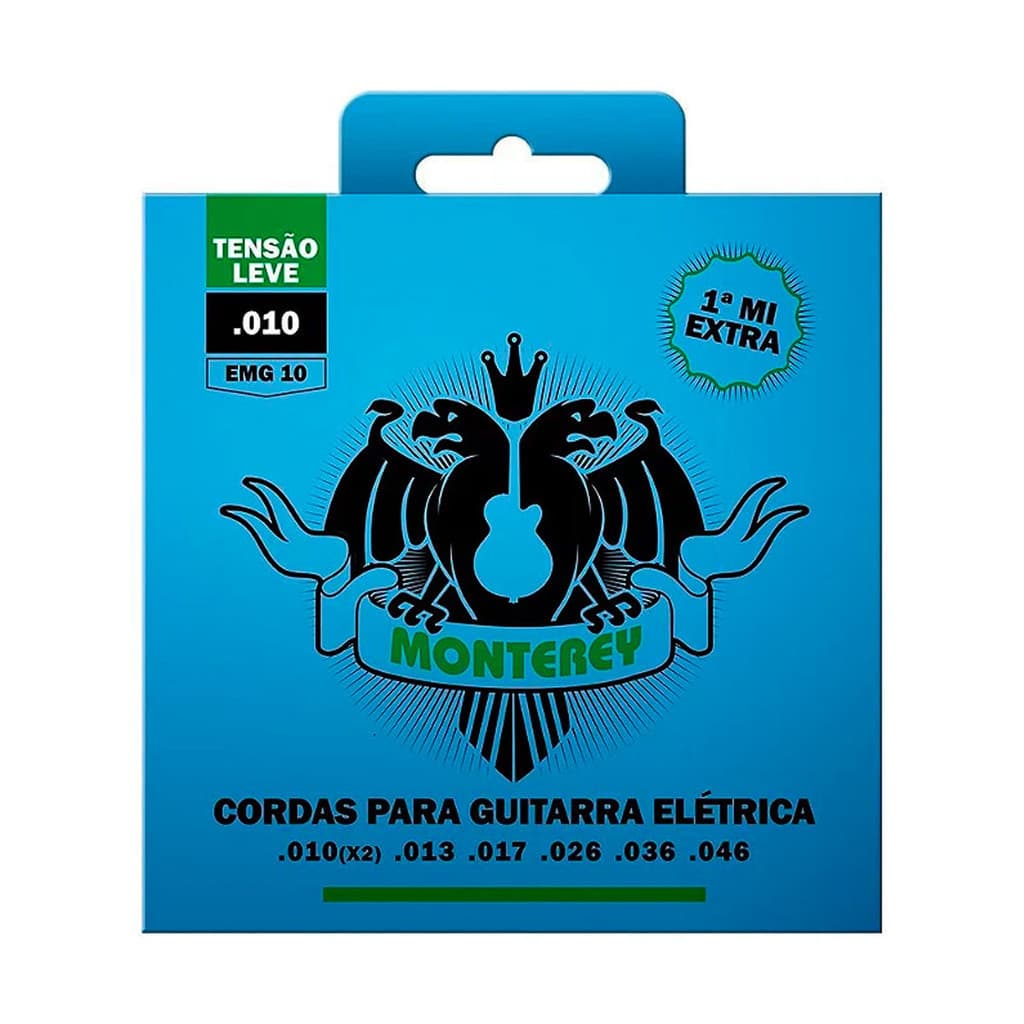 Jogo De Cordas Para Guitarra Monterey By Solez  EMG10 01ª corda MI (prima) extra