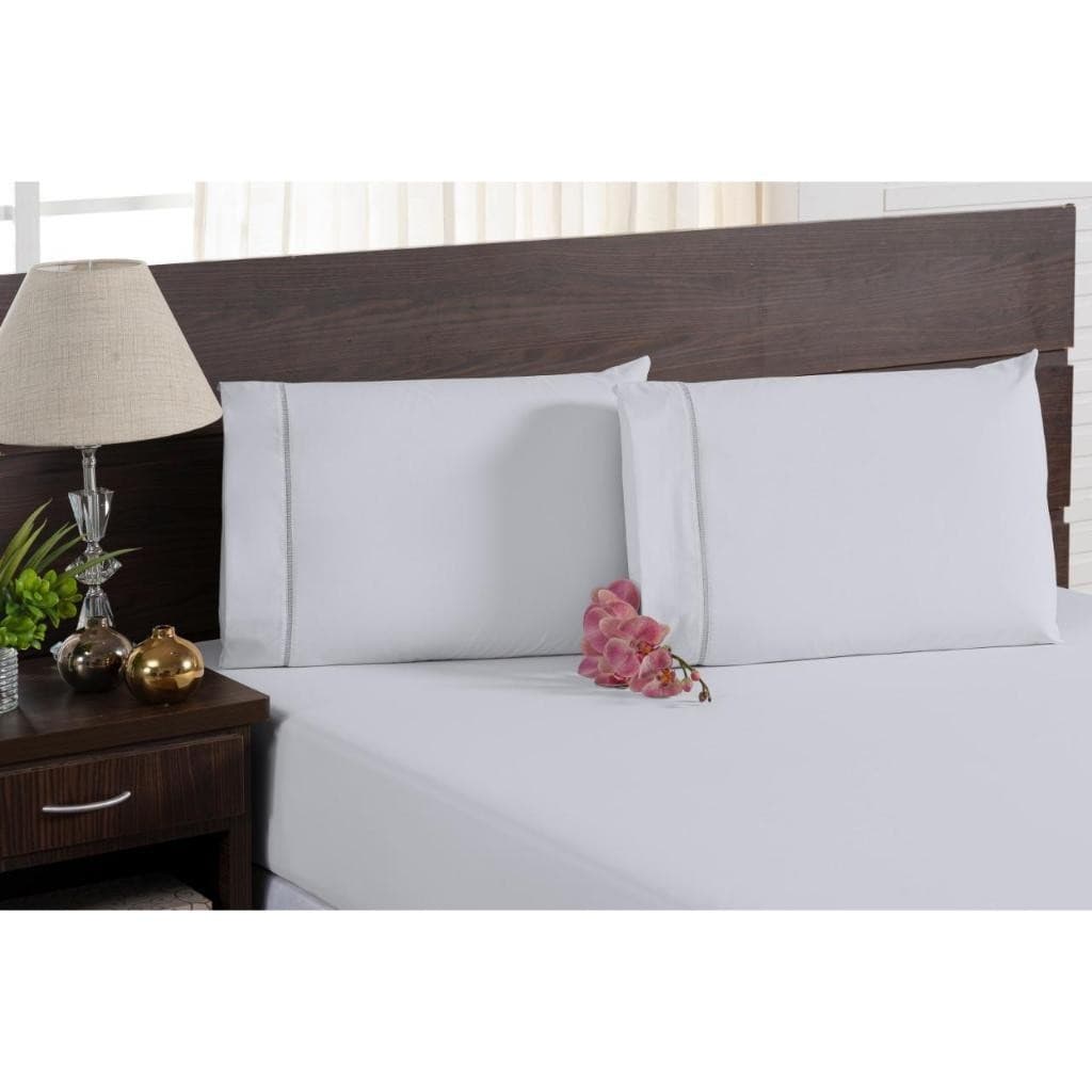 JOGO DE CAMA LEN脟OL 3 P脟S LUXO CASAL PADR脙O CASAL QUEEN 600 FIOS PONTO PALITO TOQUE DE ALGOD脙O HOTEL POUSADA