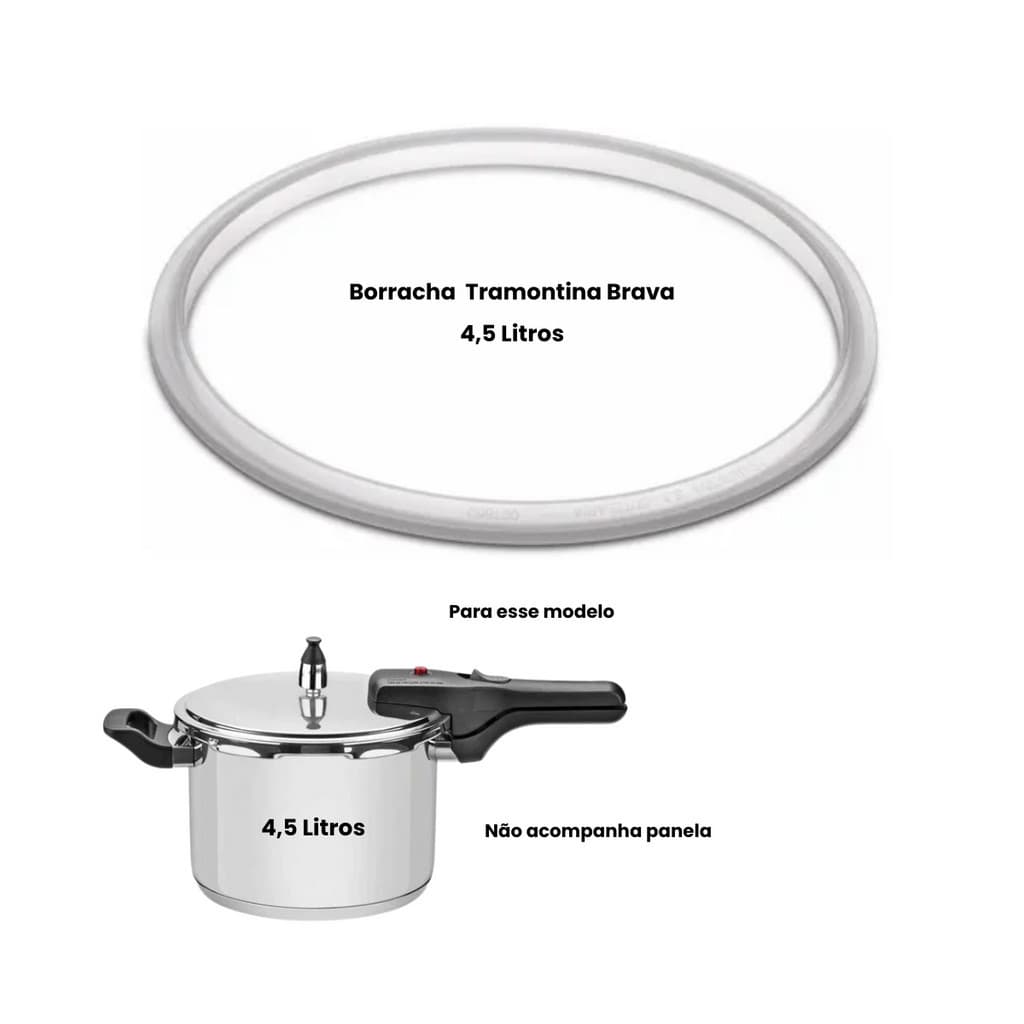 Borracha Tramontina Panela Pressão Brava 4,5 litros 22cm diâmetro Externo
