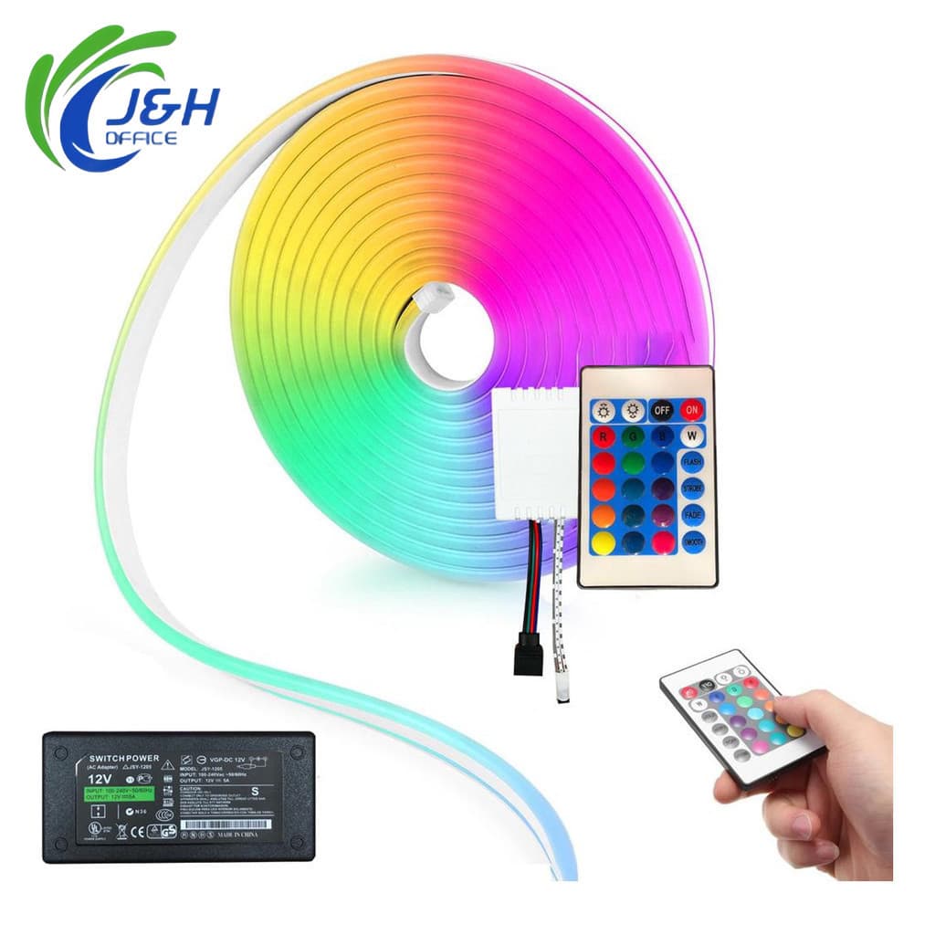 Mangueira Fita de Led Rgb Neon 12v 5m Flexível + Fonte 12V5a pronto para entrega