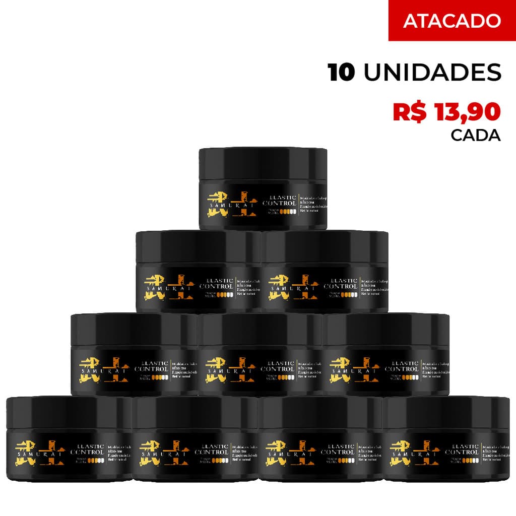 10unid pomada Modelador e Fixador Elastic Control Samurai 80G