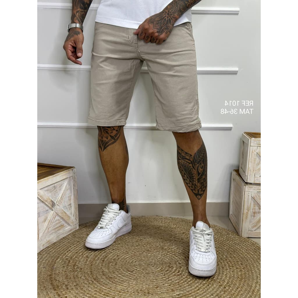 Bermuda Masculina Moda Sport Fino Bolso Faca/bolso Embutido