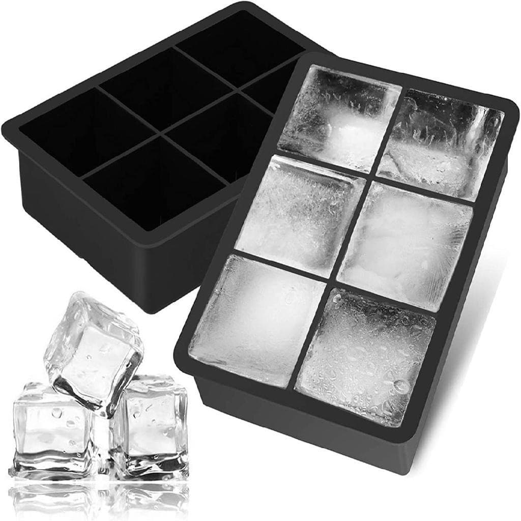 Forma Silicone Gelo Grande 6 Cubos Forma Flexível Drinks Whisky Papinha