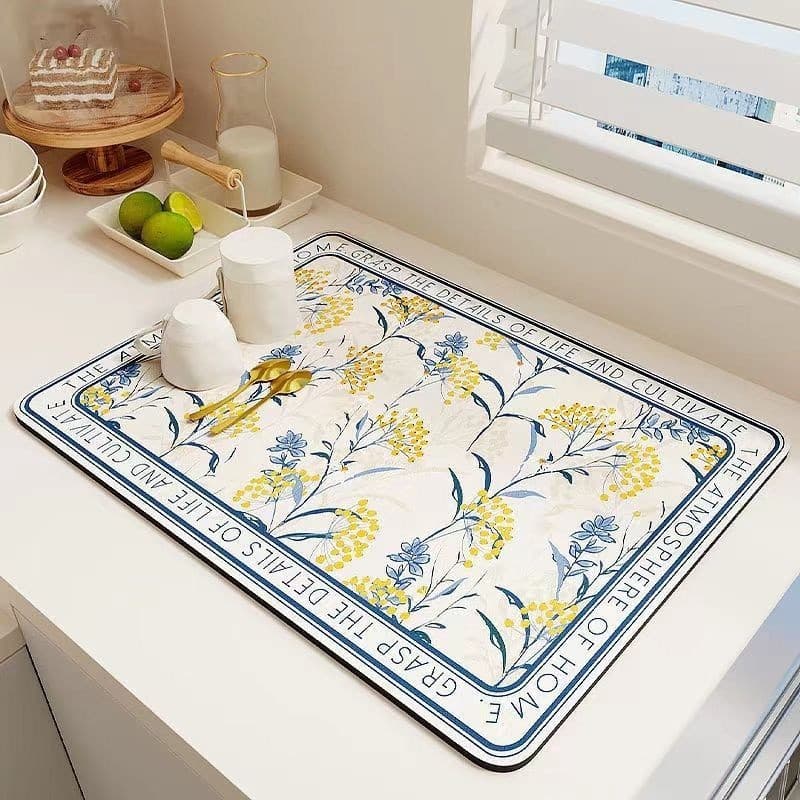 Tapete Escorredor de Louça em Microfibra Super absorvente 40X30CM Dobrável Aparador de Louça Casa Cozinha