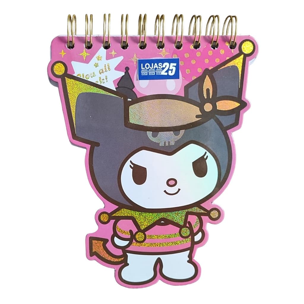 Bloco de Notas Hello Kitty Kuromi Desenho Anotações 2158-13