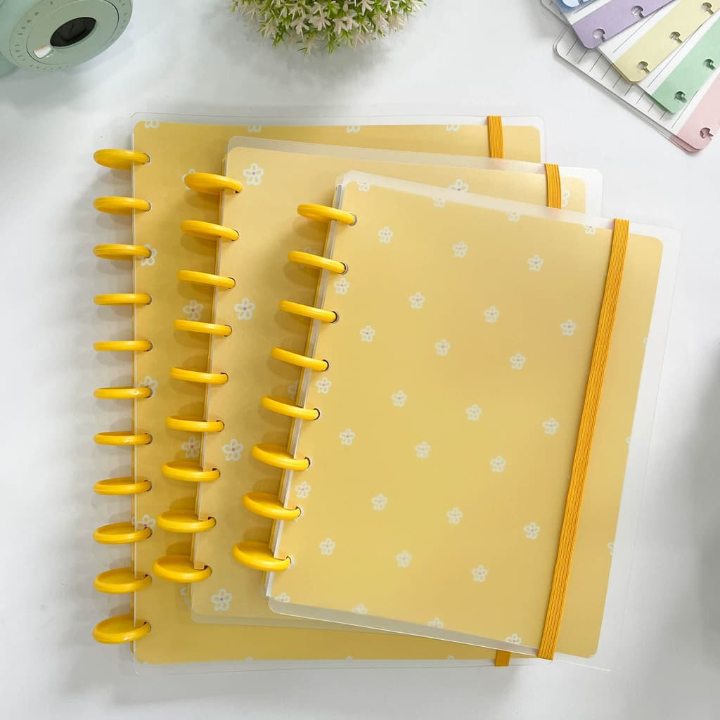 Caderno de Discos Basic Inteligente Little Flower - Folhas Reposicionáveis - Moreih