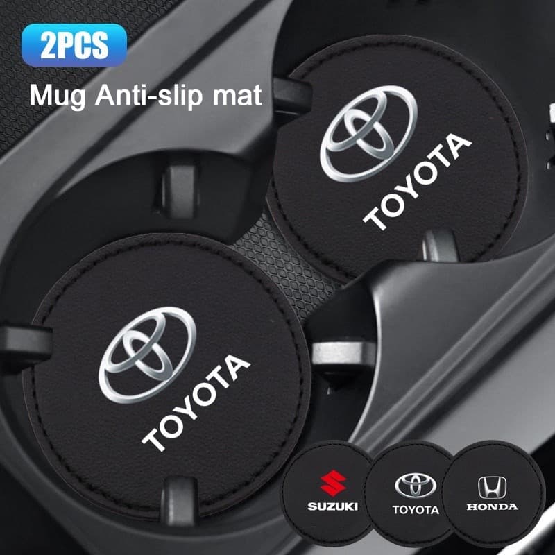 2PCS 7CM Acessórios Internos De Couro Para Copos De Carro Em Antiderrapante Carros