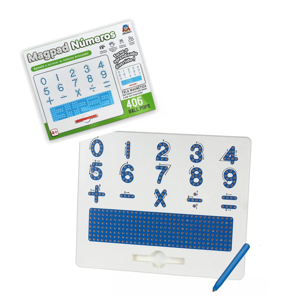 Lousa Mágica Magnética Desenho Brinquedo Educativo Legal MagPad Números - Lousa Imã