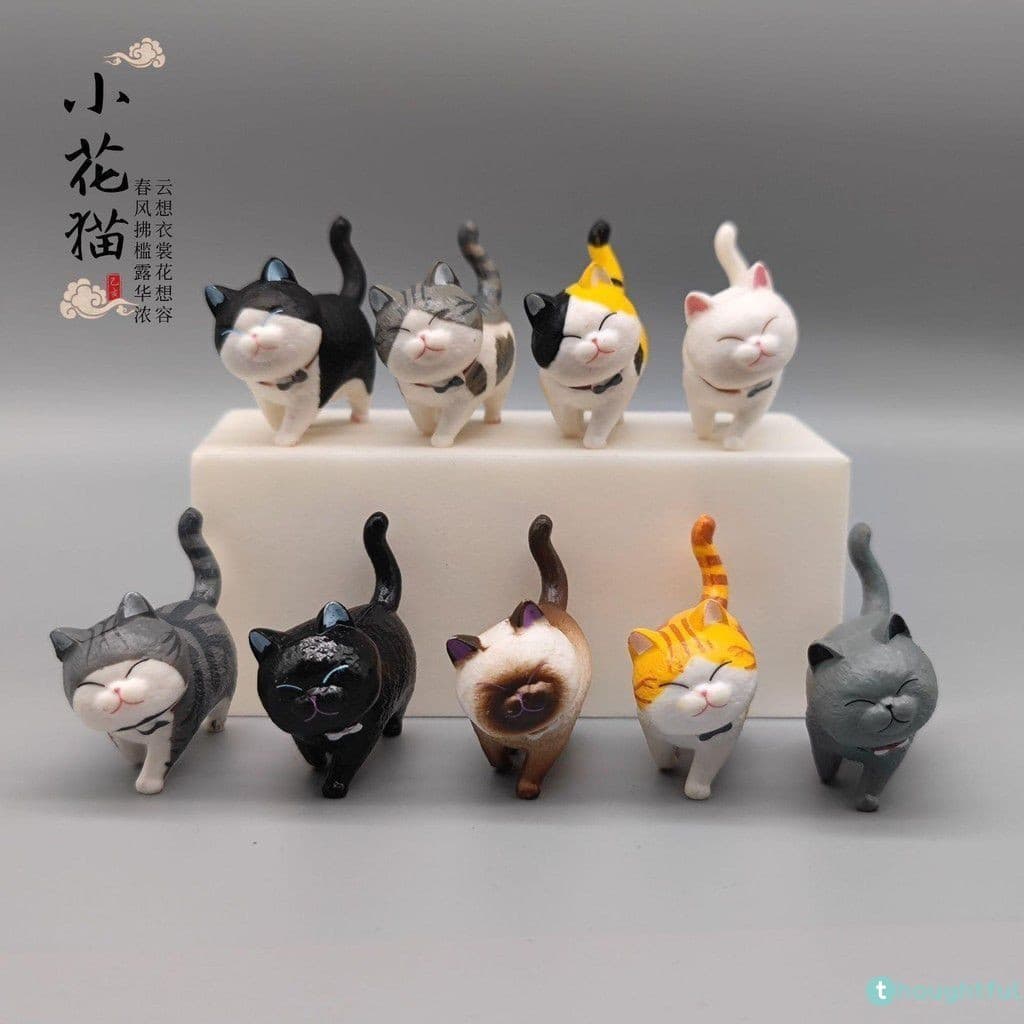 Pensativo Mini Gato Bonito Ornamentos Pvc Animais Miniaturas Figuras Brinquedo Casa Decorações Desktop Decoração Do Carro Festival Presente Decoração Do Agregado Familiar
