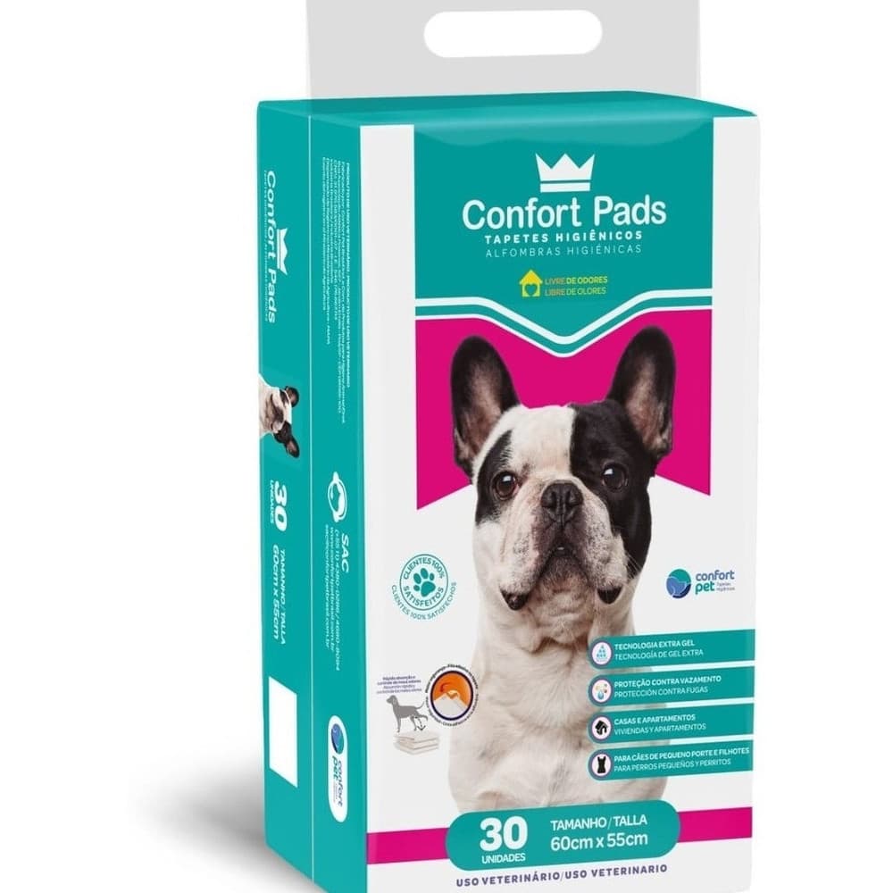 Kit Pet Tapete Higiênico Pad 30 Tapetes Un. 60 X 55 Cm