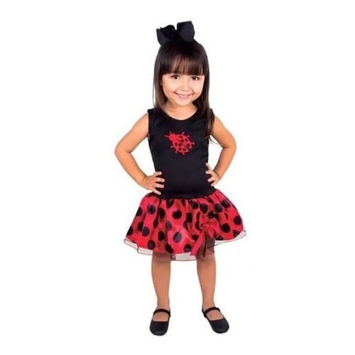 Fantasia Infantil Feminina De Joaninha - 2 A 8 Anos