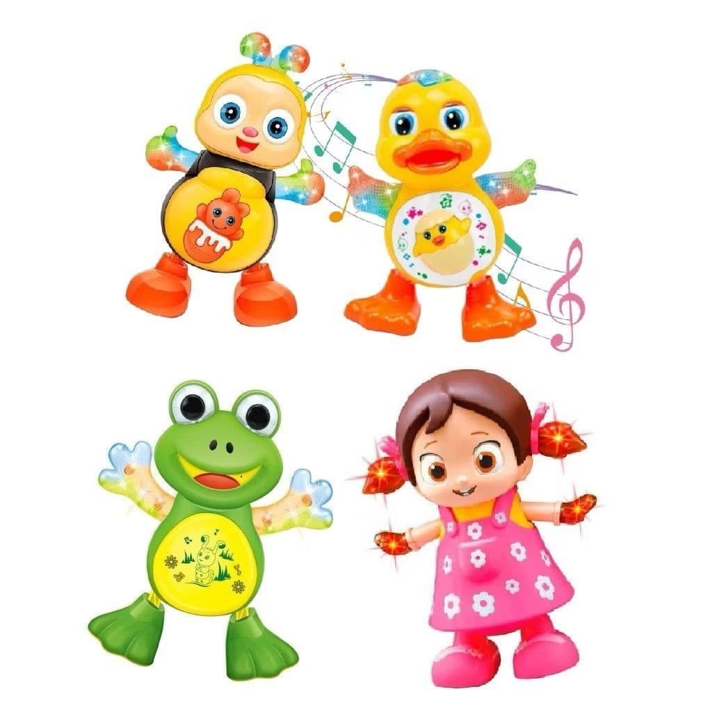 Pato Sapo Abelha Dançarina Bichinho Dança Dançante Musical Com Som E Luz Infantil Brinquedo HM TOYS