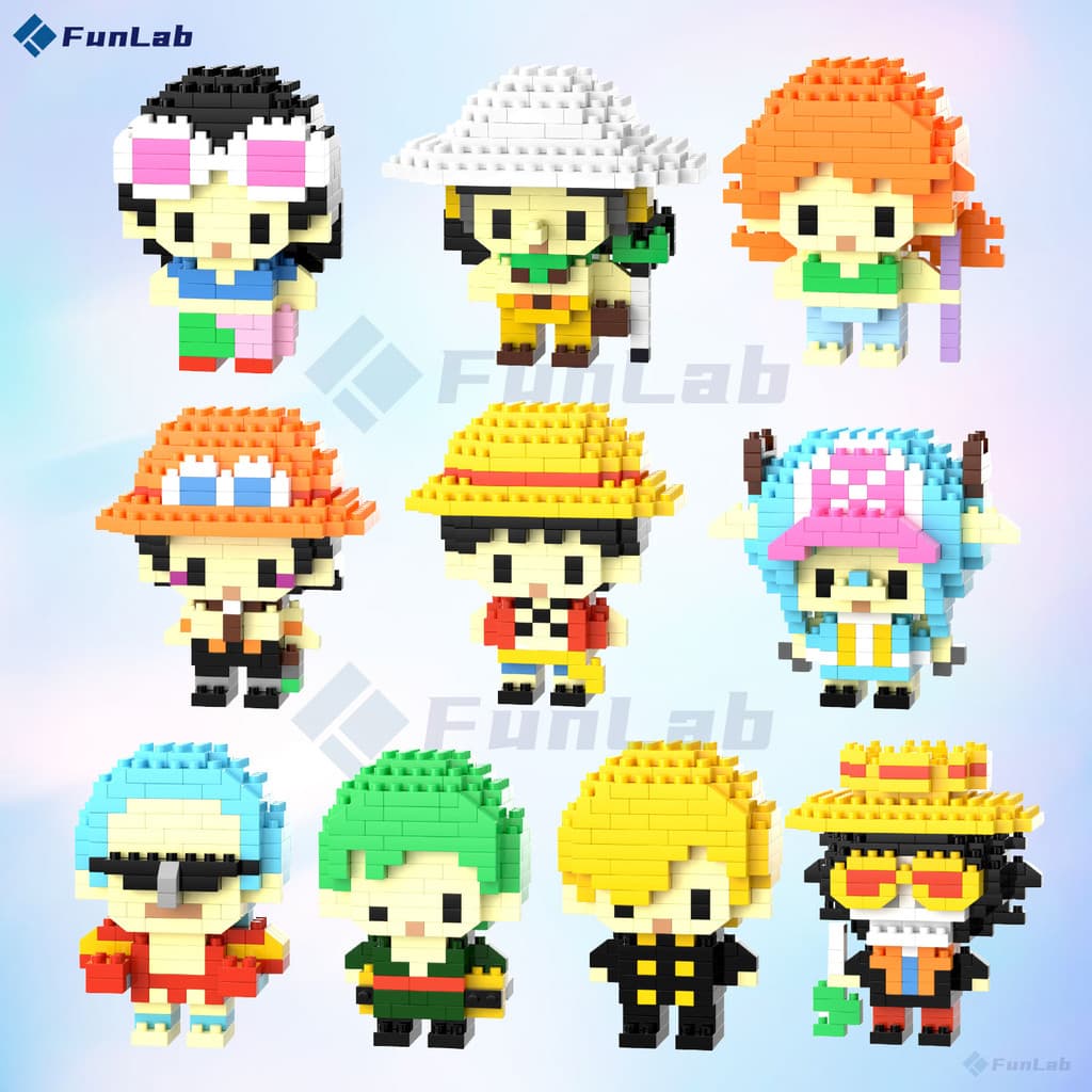Mini Blocos One Piece Figura Colecionável Presente para Colecionadores