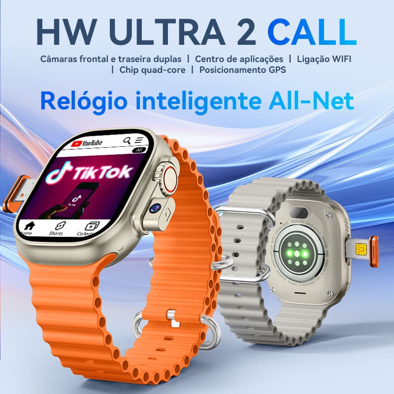 Promoção Smartwatch HW Ultra2 4G 2GB/64GB roid, Tela AMOLED, 2 Câmeras e Wi-Fi G A