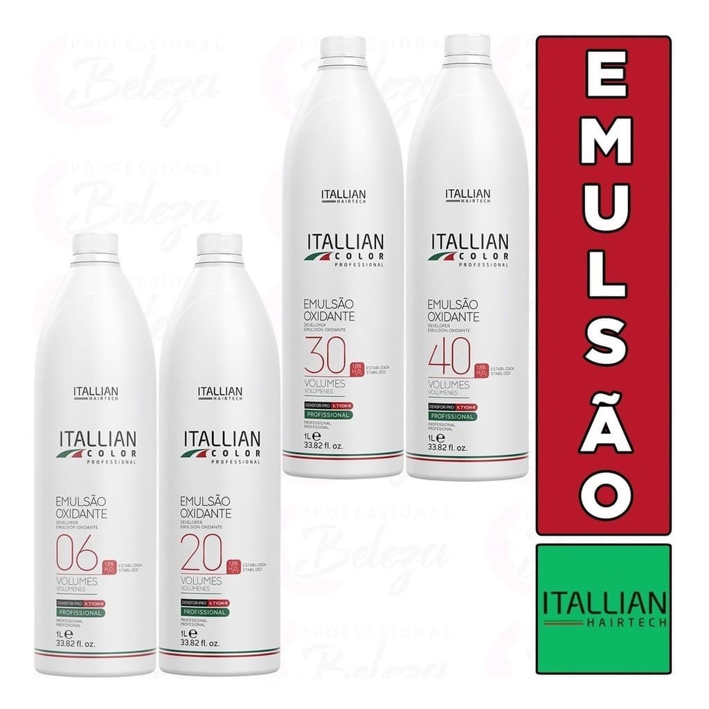 Kit 4pçs: Emulsão Oxi 4un-1 L Itallian Color Profissional