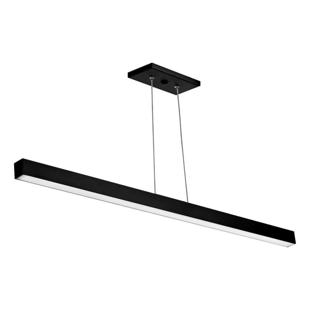 Luminária Pendente Perfil Led Linear 100 Cm 36w Preto