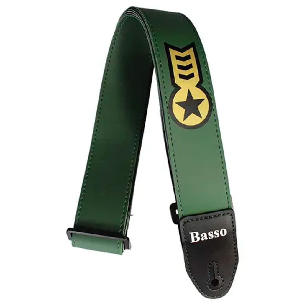 Correia P/ Guitarra Baixo Violão Verde Militar Basso Sf127 Confortável Alça Cinta Instrumento