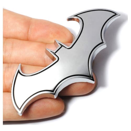 Emblema Adesivo 3d Batman Morcego Em Metal Cromado Carro Mot