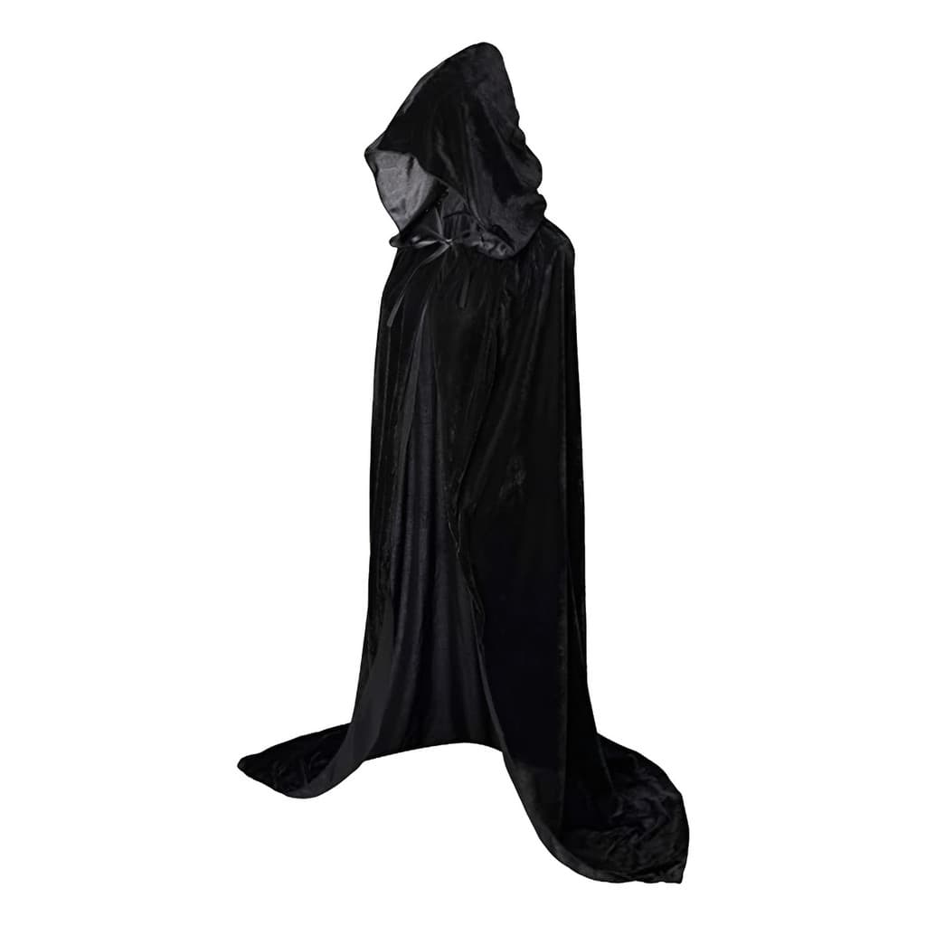 Manto Medieval Com Capuz Tecido Aveludado Capa Morte