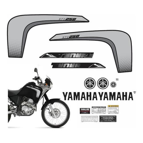 Adesivo Tenere Xtz 250 Moto Yamaha 2011/2012 Cinza