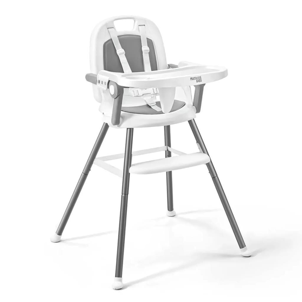 Cadeira De Alimentacao Ajustavel Alta E Baixa Assento Elevatorio Cor Cinza Infantil 3 Em 1 Suporta Ate 25Kg - Multikids