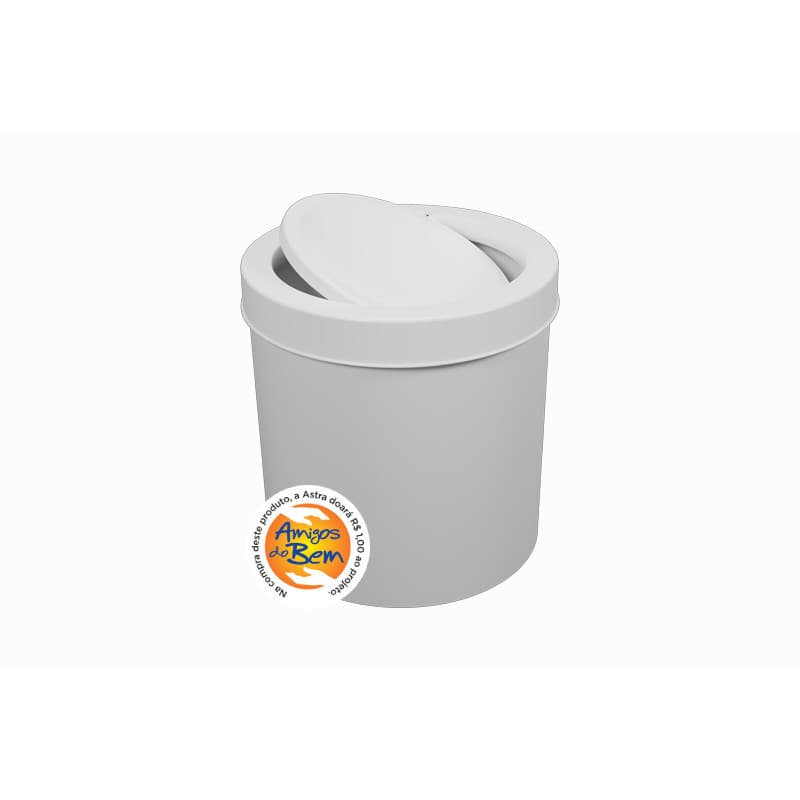 Lixeira Cesto Multiuso com tampa basculante branca 6L Astra