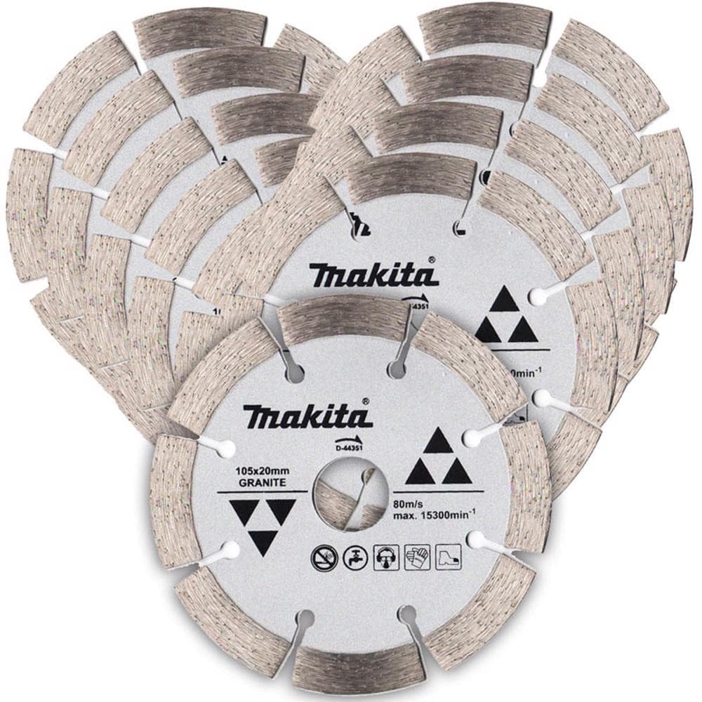 Kit com 10 Disco Diamantados 4.1/8 POL para Granito D-44351 MAKITA