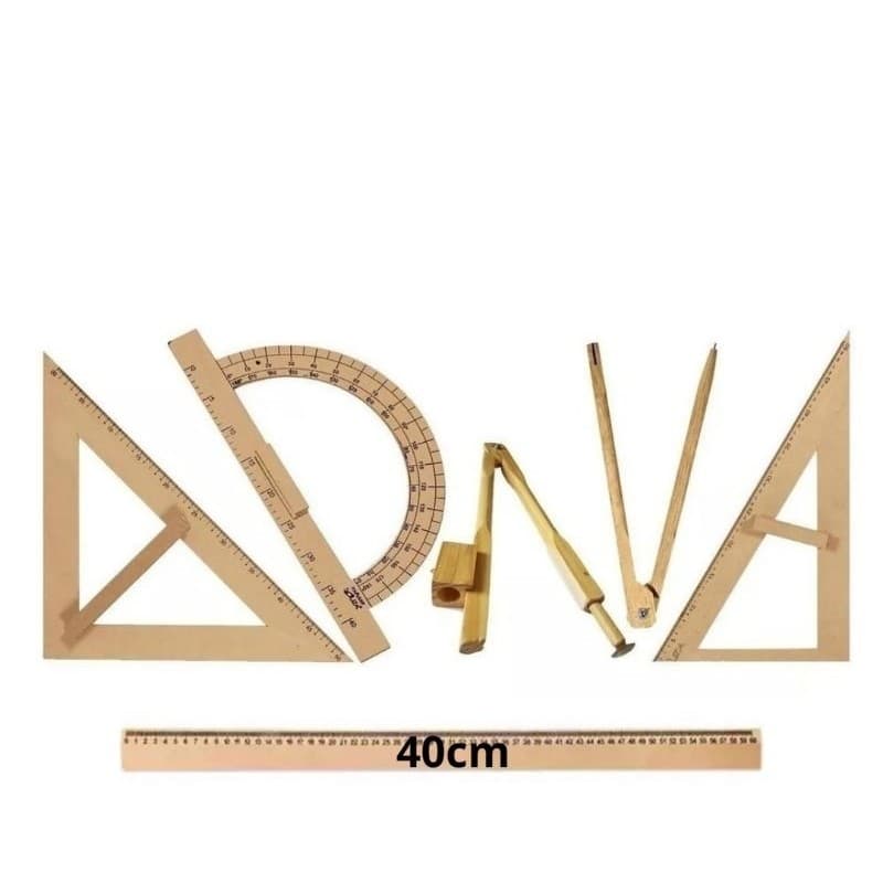 Kit Geométrico Professor MDF 5 Peças Souza