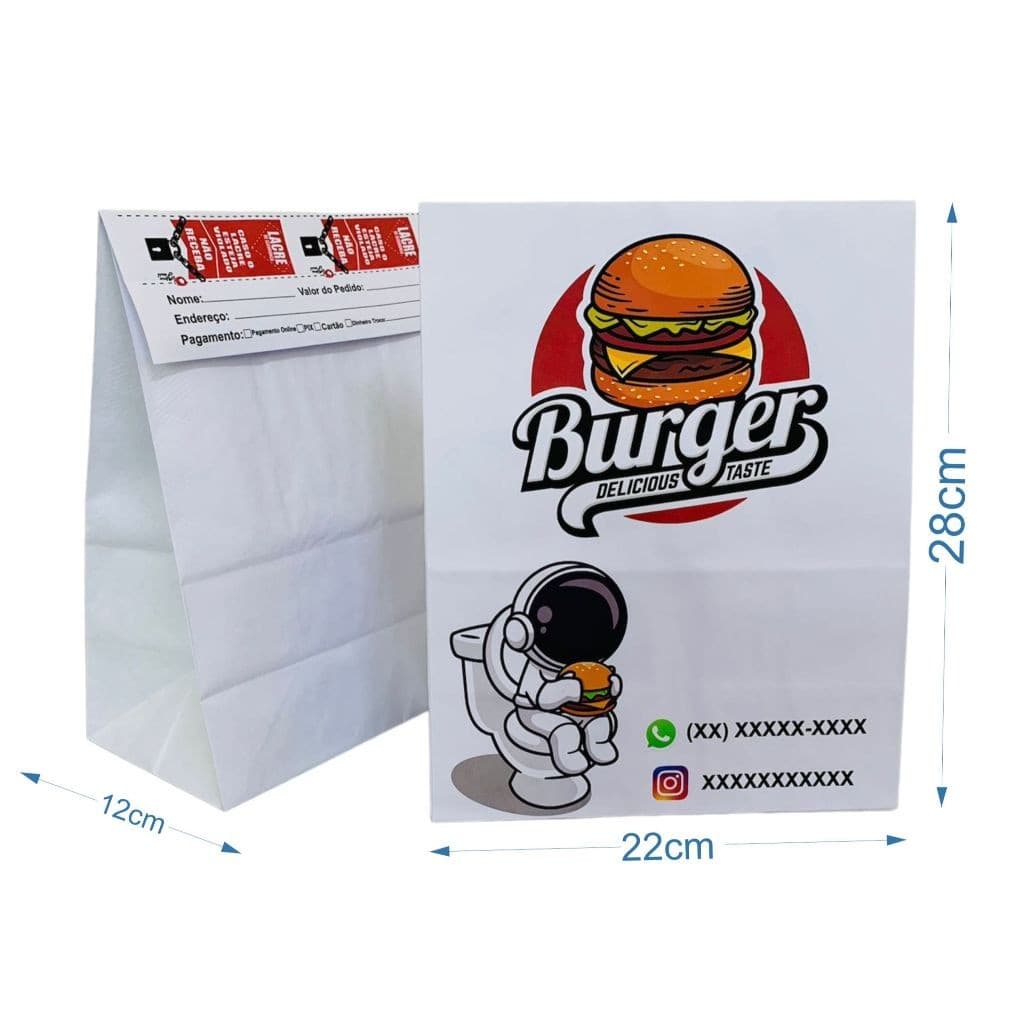Sacos de Papel Kraft Branco com Lacre de Segurança Personalizado com Logo