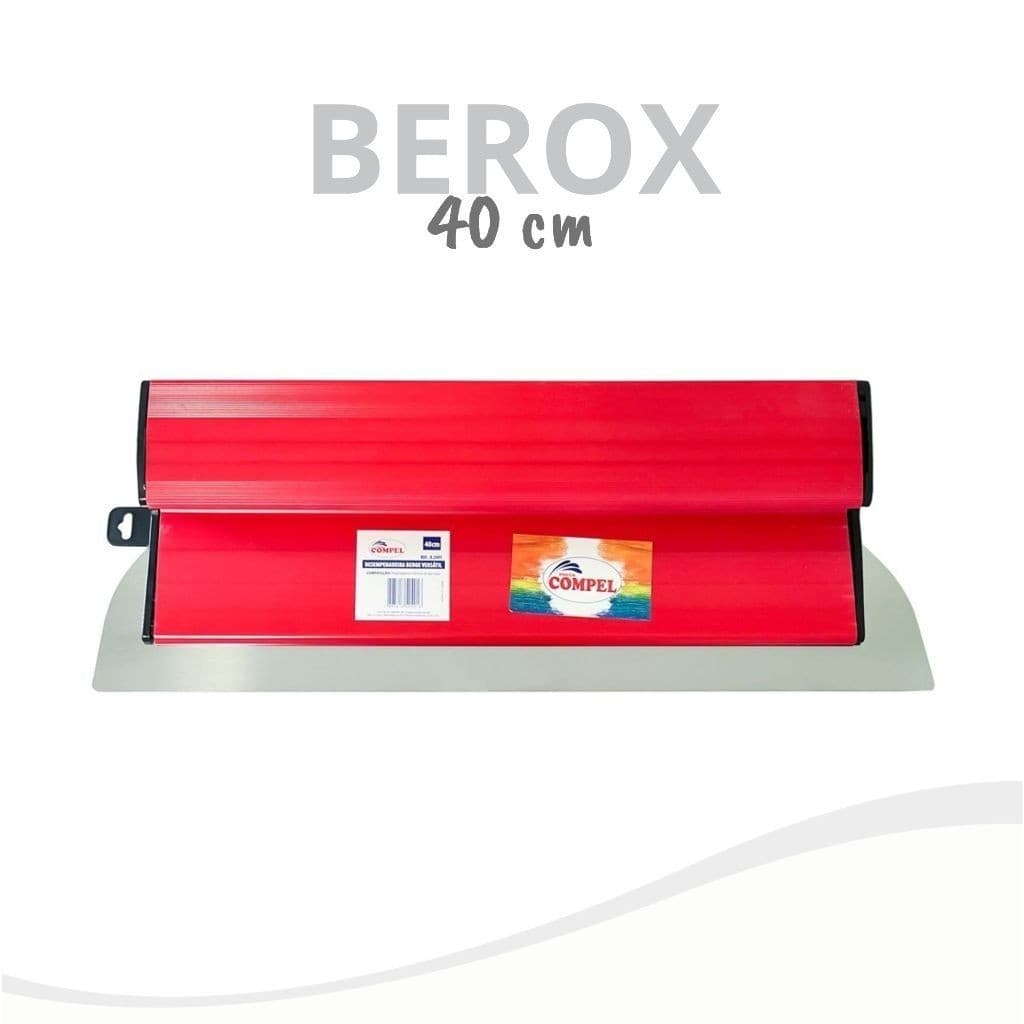 Desempenadeira Berox 40cm Aço Inox com Para Massa Corrida