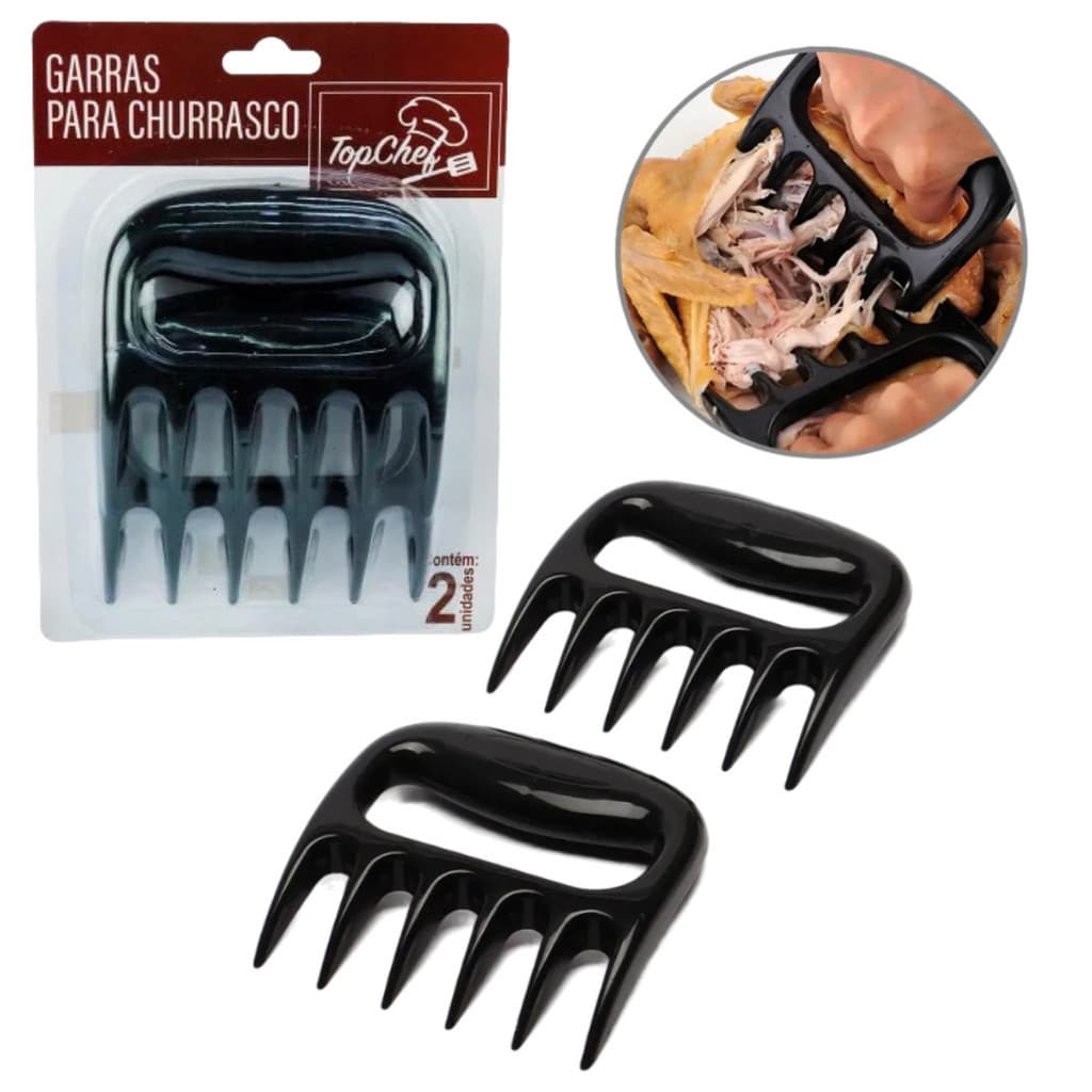Kit 2 Garra de Urso Desfiar Carne Churrasco Saladas Multiuso