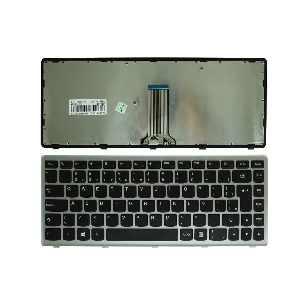 TECLADO LENOVO G400S/Z410/IDEAPAD FLEX 14 MOLDURA PRATA