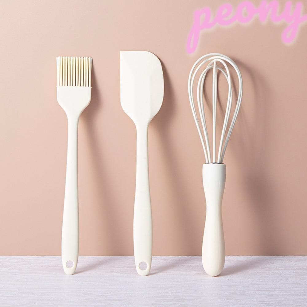 Utensílios De Cozinha PEONY1 , Com Design Ergonômico Branco , Conjunto De Silicone