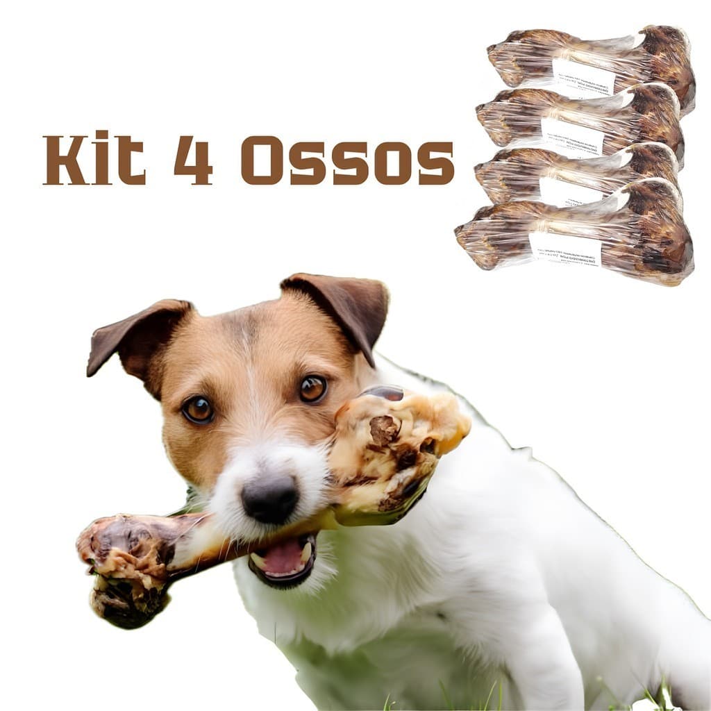 4 Osso Para Cachorro Defumado Natural unidades BeefBone Petisco e Mordedor Pet