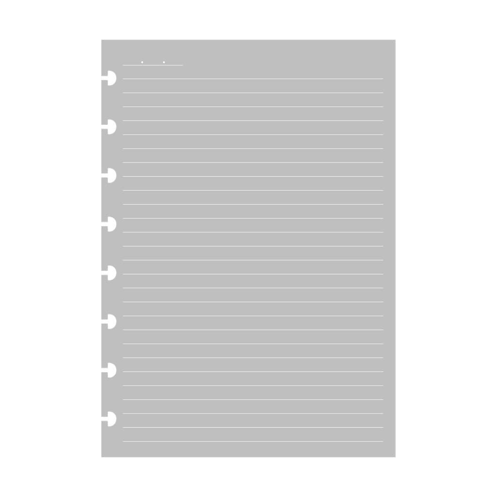 Refil p/ Caderno de Disco (Caderno Inteligente) - A5 | Colegial | Universitário - Refil Cinza Pautado
