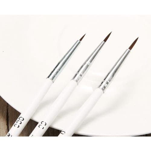 Kit 3 Pincéis Ultra Fino Francesinha Decoração Manicure Nail Art Pincel Profissional Para Decoração traço