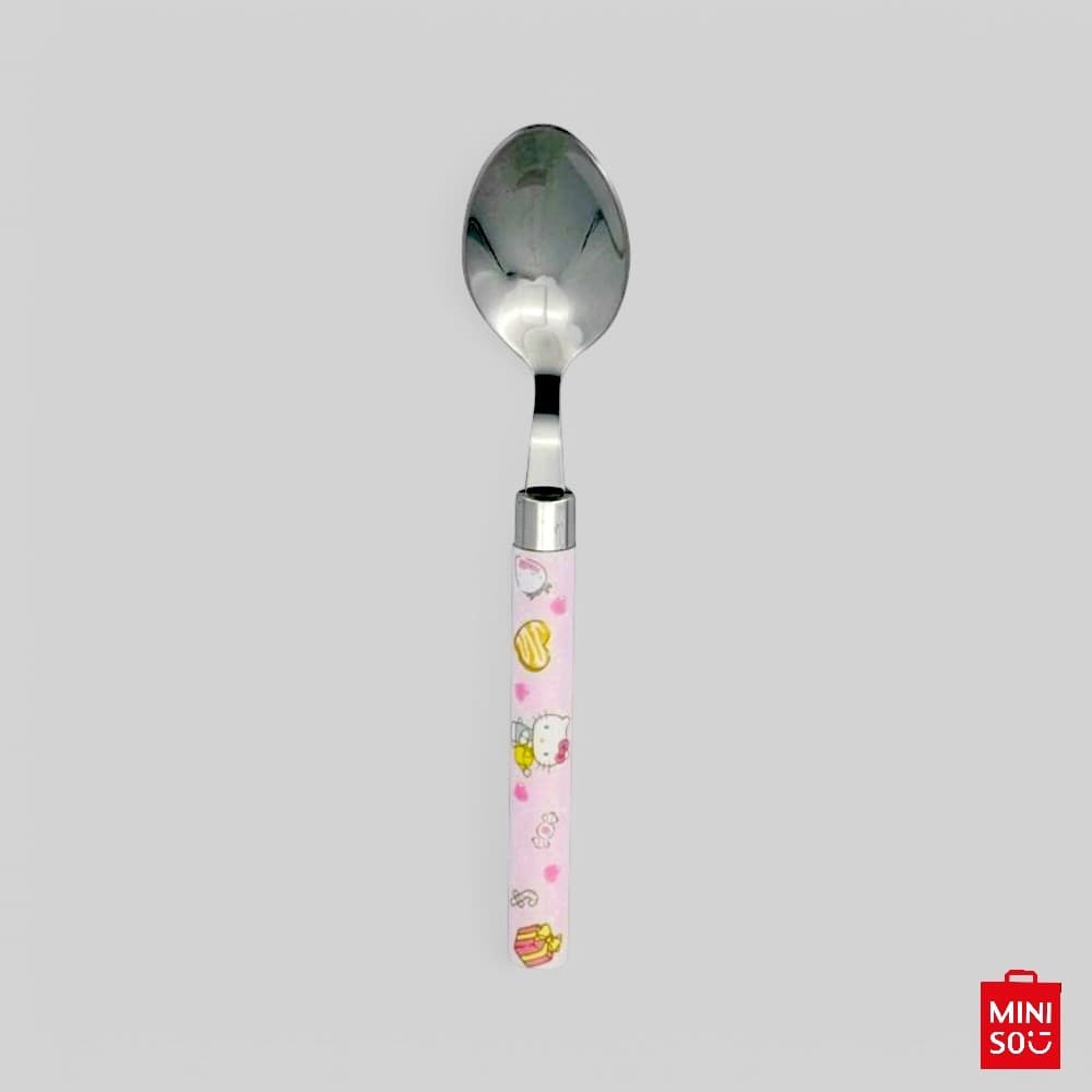Colher de Mesa Hello Kitty Miniso – Aço Inoxidável com Cabo Decorado Sanrio