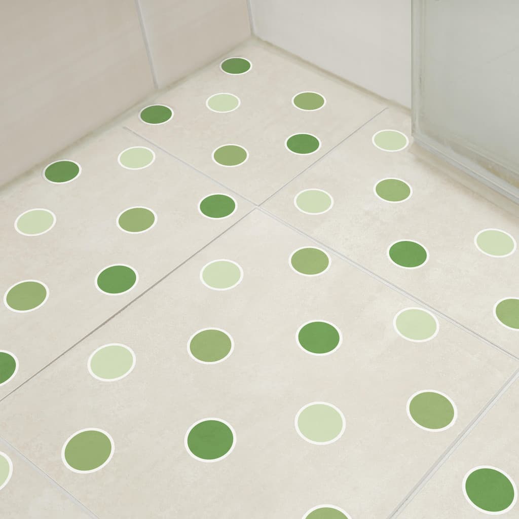 Adesivo Antiderrapante Piso Banheiro Bolinhas Tons Verde