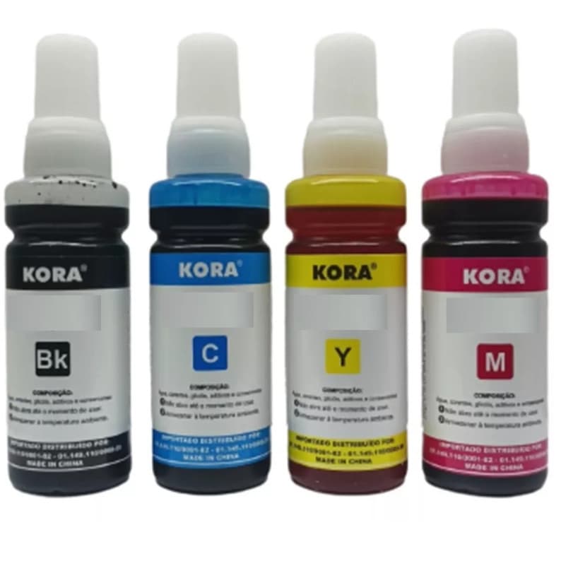 Refil de Tinta Kora P/ Impressora Ep L110 L120 L210 L220 L355 L365 L375 L380 L385 L396 L455 L475 L495