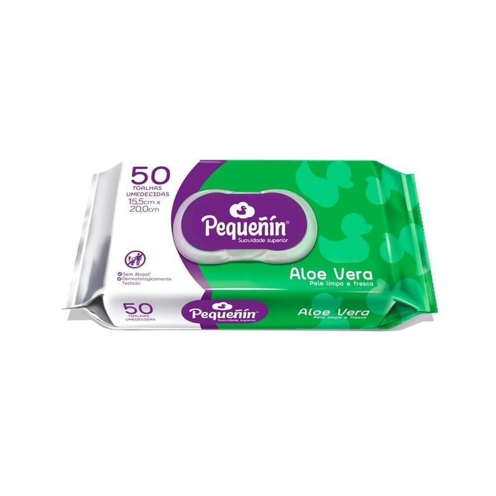 Toalhas Umedecidas Pequeñin Aloe Vera 50un