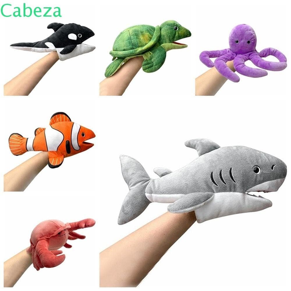 CABEZA1 Fantoches De Animais Marinhos , Fantoche De Tubarão De Pelúcia De Baleia De Tartaruga , Boneca De Mão Contando H
