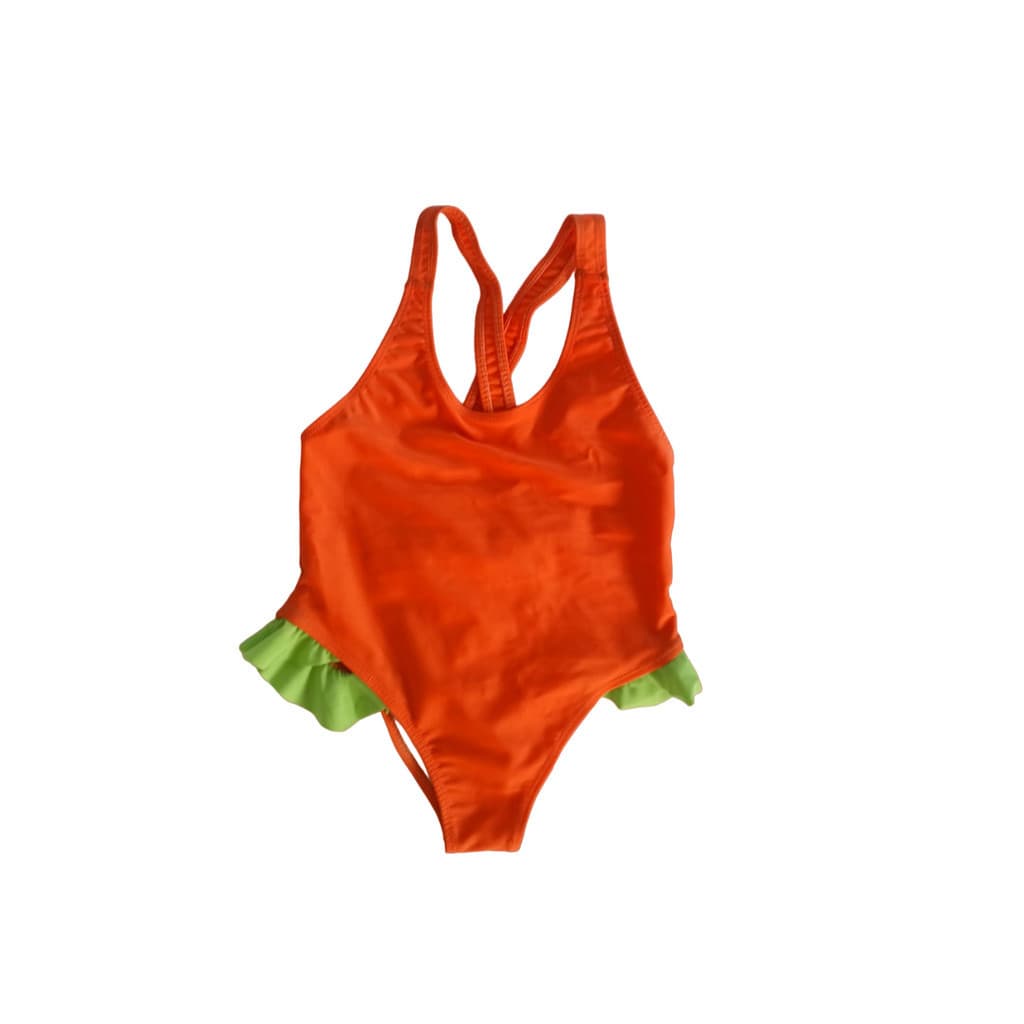 Maiô Infantil Cenourinha com Babado