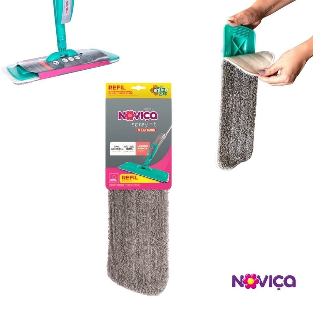 Refil De Microfibra Noviça Para Mop Spray Com Reservatório